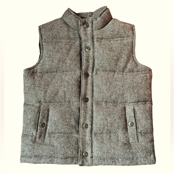 Janie and Jack tweed vest insulated puffer herringbone 3 to 4 - Picture 1 of 12